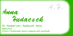 anna hudacsek business card